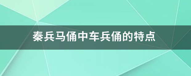 秦兵马助器线优次课俑中车兵俑的特点