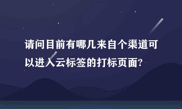 请问目前有哪几来自个渠道可以进入云标签的打标页面? 