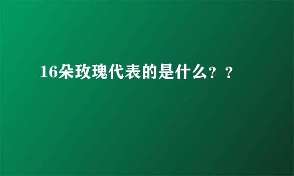 16朵玫瑰代表的是什么？？