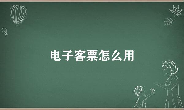 电子客票怎么用