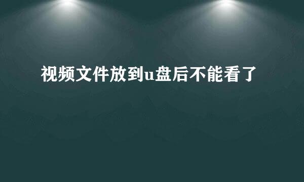 视频文件放到u盘后不能看了