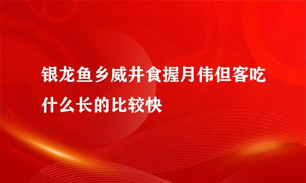 银龙鱼乡威井食握月伟但客吃什么长的比较快