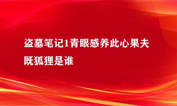 盗墓笔记1青眼感养此心果夫既狐狸是谁