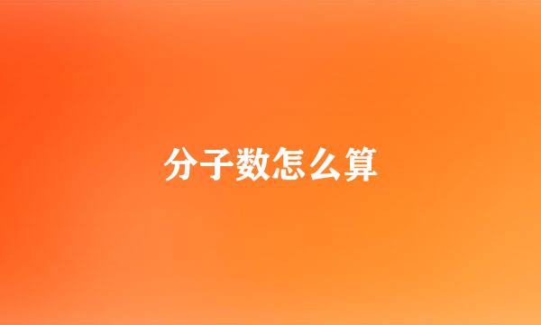 分子数怎么算