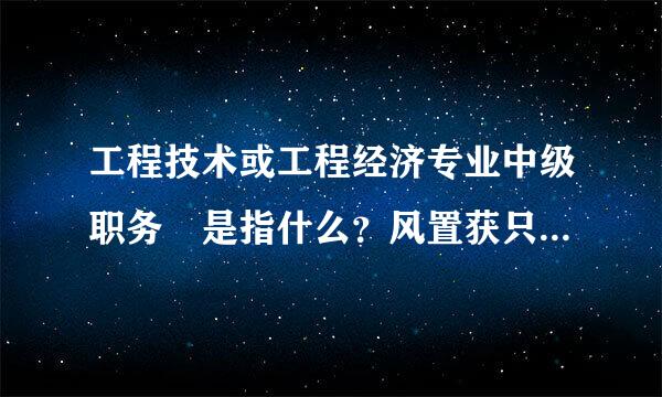 工程技术或工程经济专业中级职务 是指什么？风置获只照任么液电杨月怎么取得