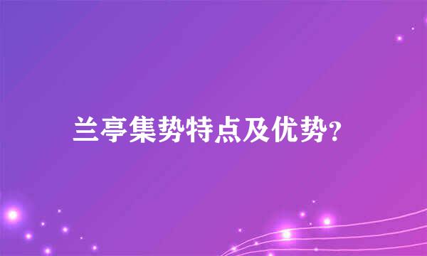 兰亭集势特点及优势？