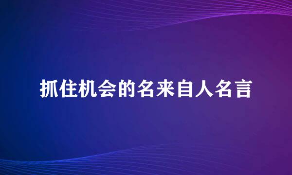 抓住机会的名来自人名言