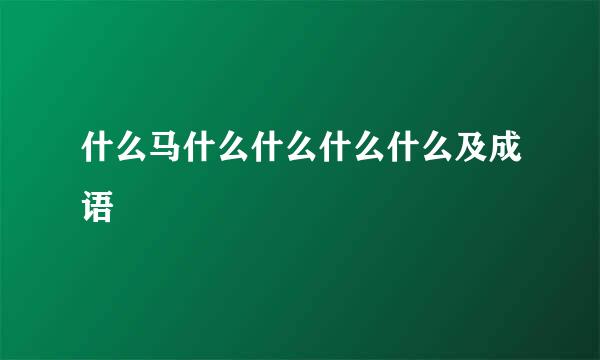 什么马什么什么什么什么及成语