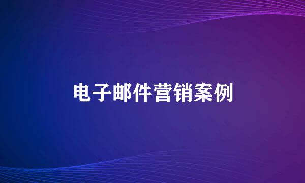 电子邮件营销案例