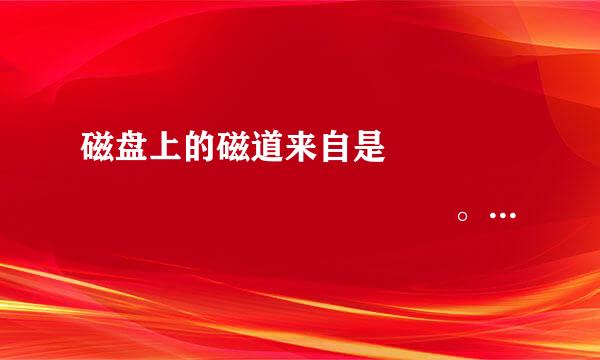 磁盘上的磁道来自是               。日延式推看田毫喜对讨除