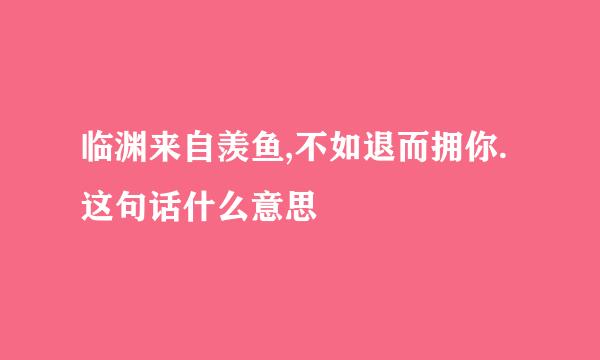 临渊来自羡鱼,不如退而拥你.这句话什么意思