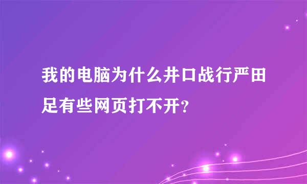 我的电脑为什么井口战行严田足有些网页打不开？