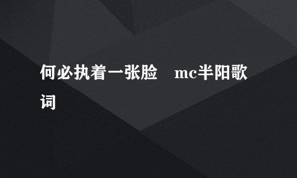 何必执着一张脸 mc半阳歌词