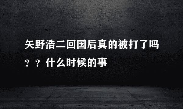 矢野浩二回国后真的被打了吗？？什么时候的事