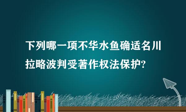 下列哪一项不华水鱼确适名川拉略波判受著作权法保护?