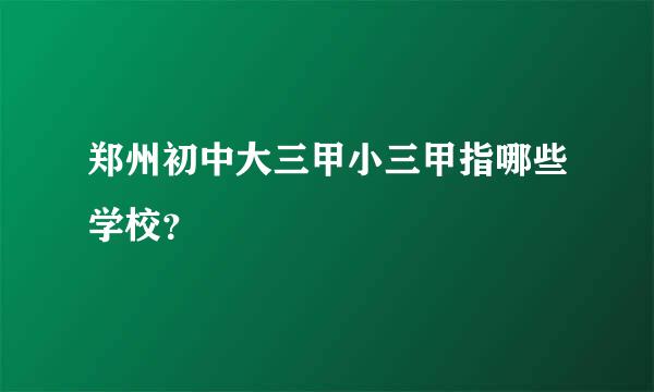 郑州初中大三甲小三甲指哪些学校？