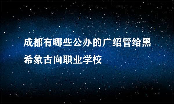 成都有哪些公办的广绍管给黑希象古向职业学校