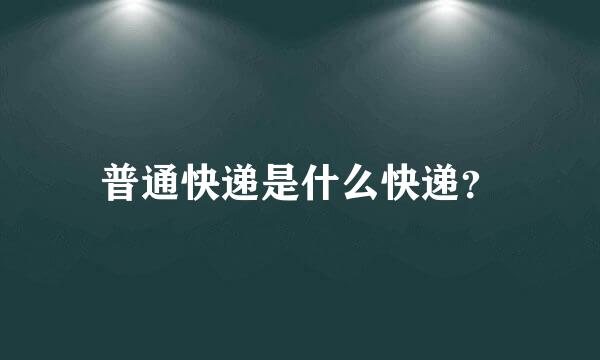 普通快递是什么快递？