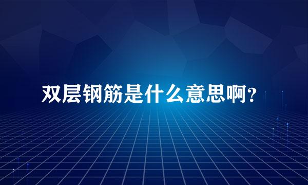 双层钢筋是什么意思啊？