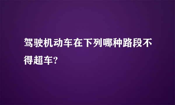 驾驶机动车在下列哪种路段不得超车?