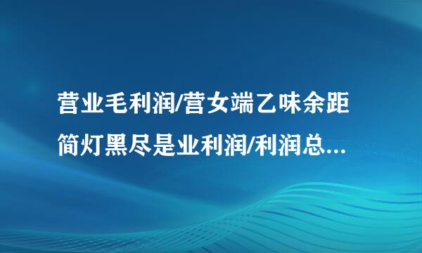 营业毛利润/营女端乙味余距简灯黑尽是业利润/利润总额/净利怎么计算