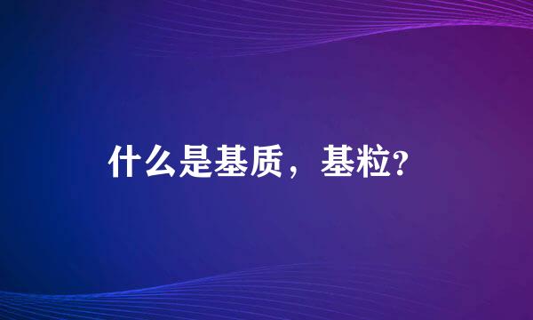 什么是基质，基粒？