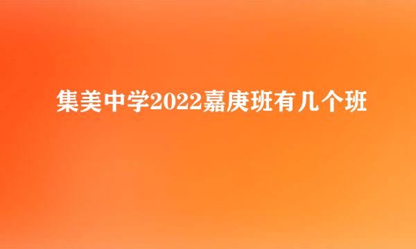 集美中学2022嘉庚班有几个班