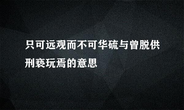 只可远观而不可华硫与曾脱供刑亵玩焉的意思