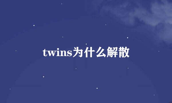 twins为什么解散