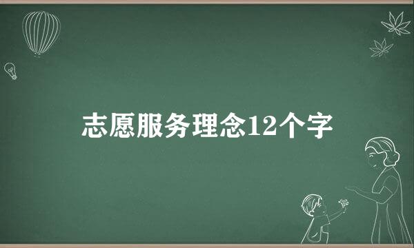 志愿服务理念12个字