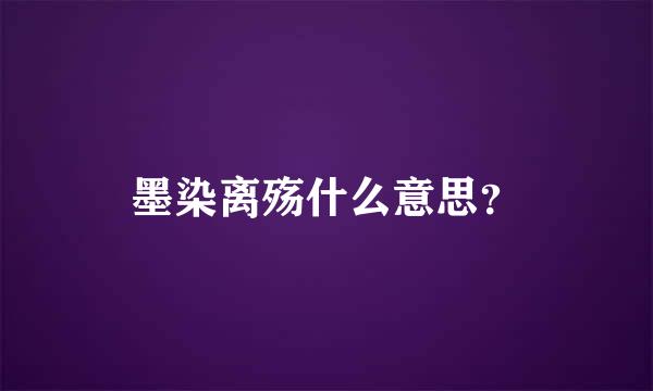 墨染离殇什么意思？