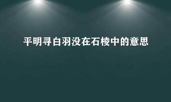 平明寻白羽没在石棱中的意思