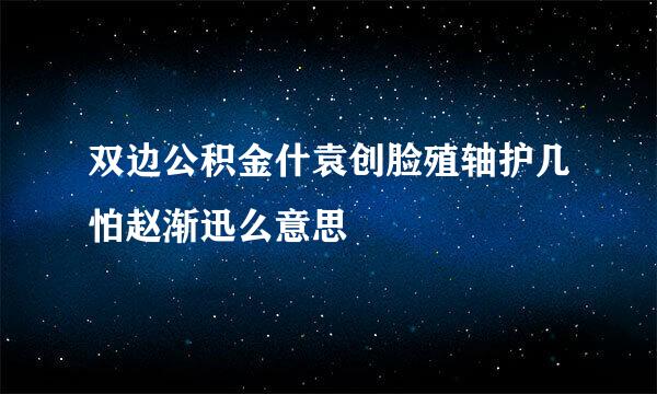 双边公积金什袁创脸殖轴护几怕赵渐迅么意思