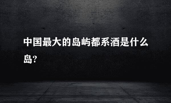 中国最大的岛屿都系酒是什么岛?