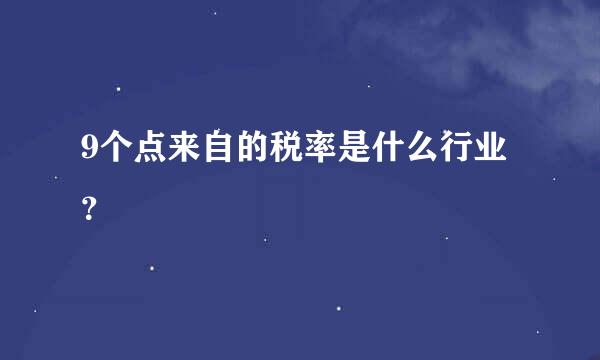 9个点来自的税率是什么行业？