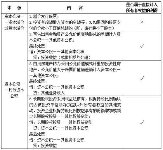 其他资本公积的具体内容