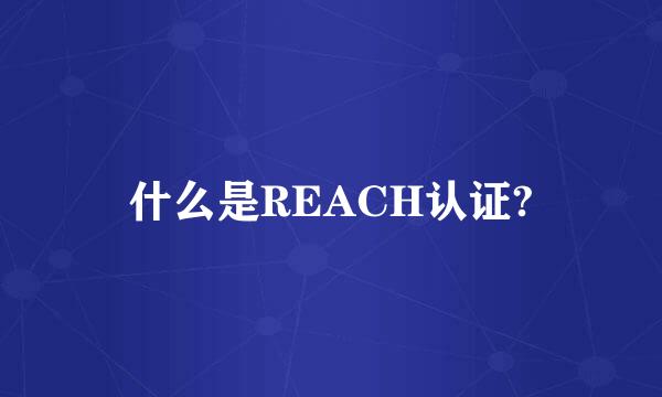 什么是REACH认证?