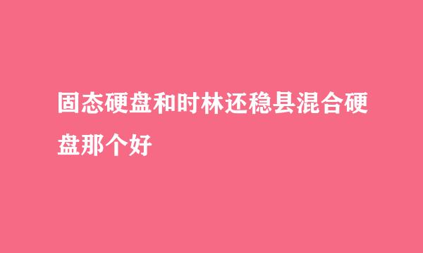 固态硬盘和时林还稳县混合硬盘那个好