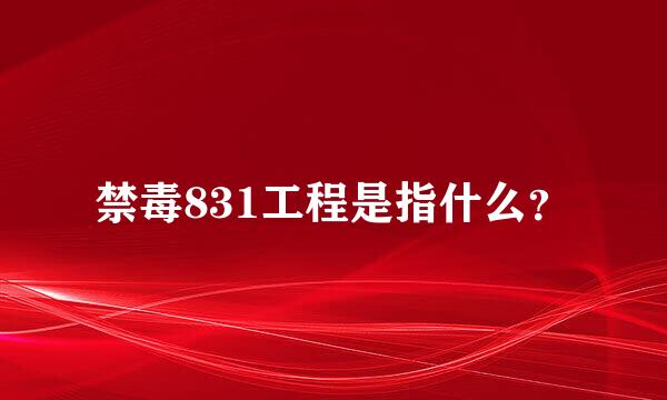 禁毒831工程是指什么？