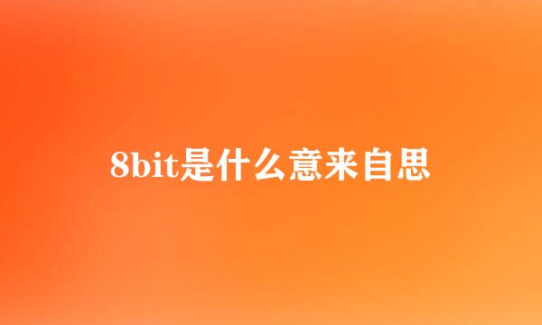 8bit是什么意来自思