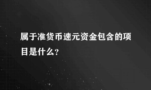 属于准货币速元资金包含的项目是什么？