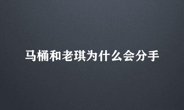 马桶和老琪为什么会分手