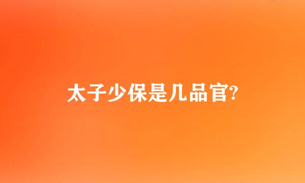 太子少保是几品官?