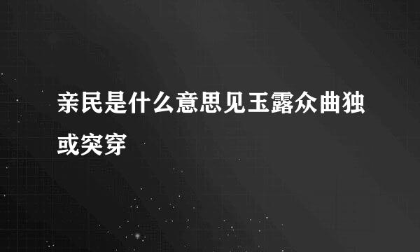 亲民是什么意思见玉露众曲独或突穿