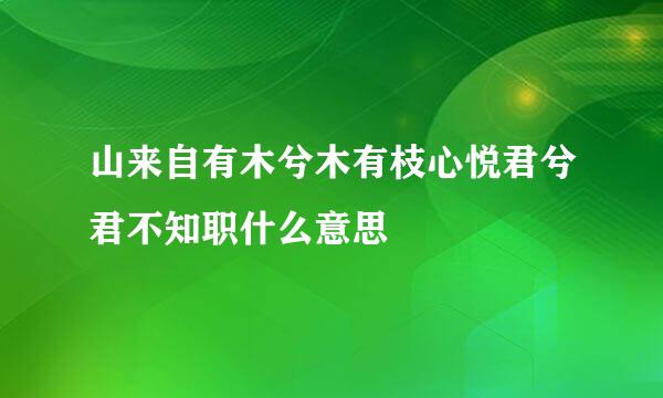 山来自有木兮木有枝心悦君兮君不知职什么意思