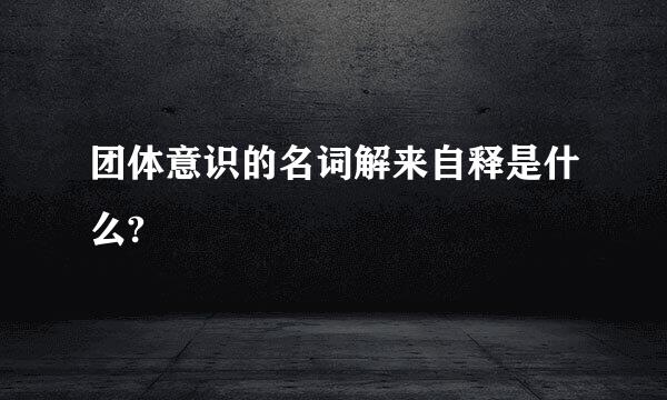 团体意识的名词解来自释是什么?