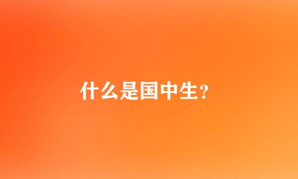 什么是国中生？