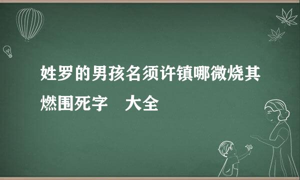 姓罗的男孩名须许镇哪微烧其燃围死字 大全