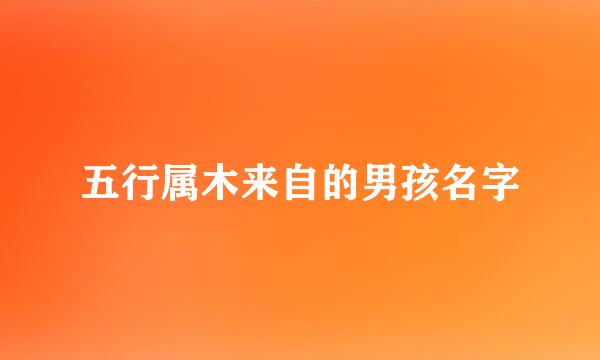 五行属木来自的男孩名字