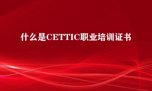 什么是CETTIC职业培训证书